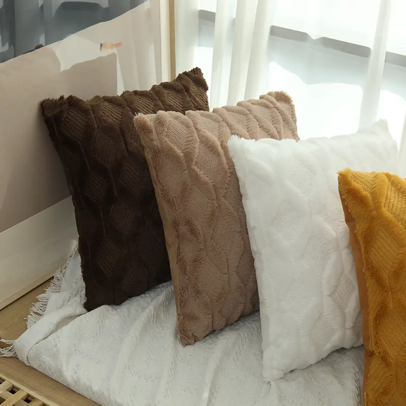 Vỏ Gối Kê Nhung Kim Cương, Màu Trơn Vỏ Đệm, Trang Trí Ghế Sofa, Bữa Tiệc Tại Nhà, Vỏ Gối Vuông Mềm, Có Kích Thước 40 / 45 / 50Cm 7