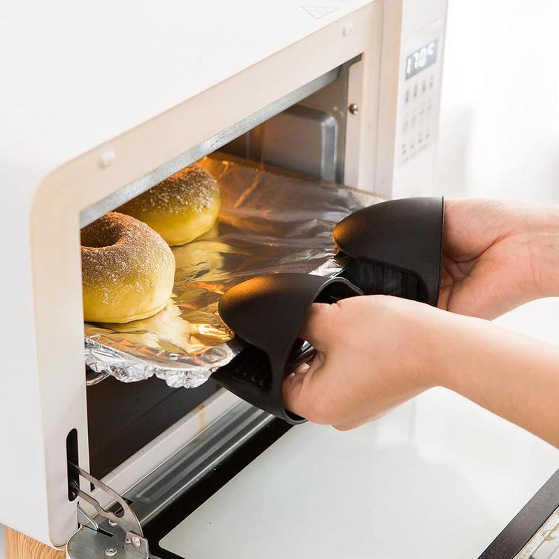 Silicone Mini Oven Mitts (4 Counts), Heat Resistant Oven Mitts, Non-slip Oven Mitts, Kitchen Accessories for Cooking Baking Barbecue 3