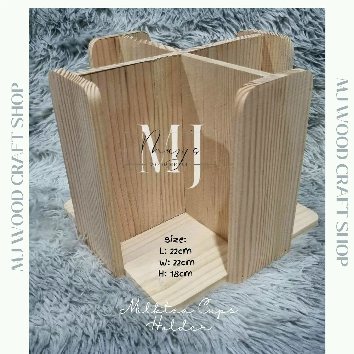 Wooden Milktea Cups Holder