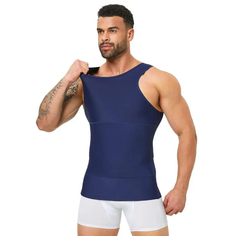 Men's Solid Color Compression Top, Tummy Control Shaper, High Stretch Shapewear Tank Top for Men, Shaper for Men, Singlet for Men Menswear Socks 4