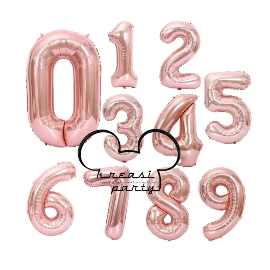 balon angka rosegold