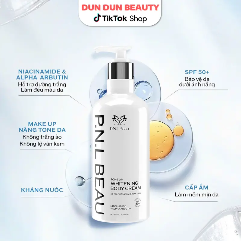 [ HOT ] Sét 2 Hũ Kem Body Beau PNL 300gram Hỗ Trợ Trắng  & Chống Nắng - Dun Dun Beauty dưỡng ẩm da khô 2