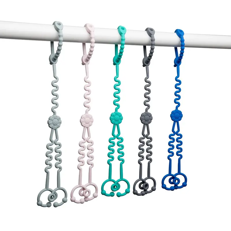 Baby Safety Seat Toy Traction Rope (5 Counts/set), Flower Shaped Adjustable Car Safety Seat Toy Traction Rope, Anti-fall Rope Suitable for Baby Stroller 5