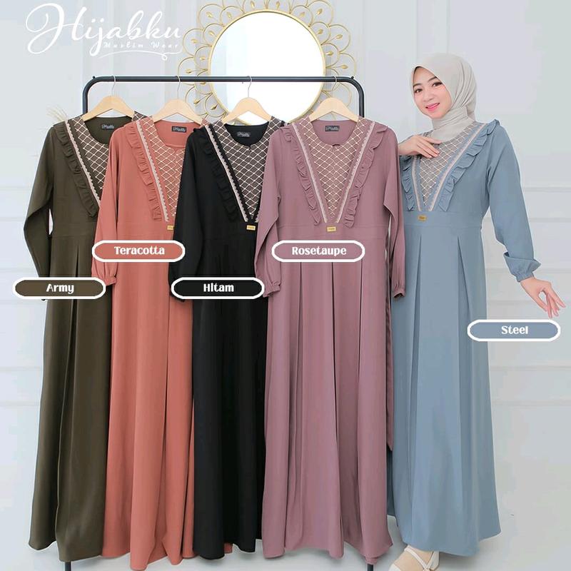 Sella dress vol2by hijabku, gamis dress sela, gamis hijabku 1