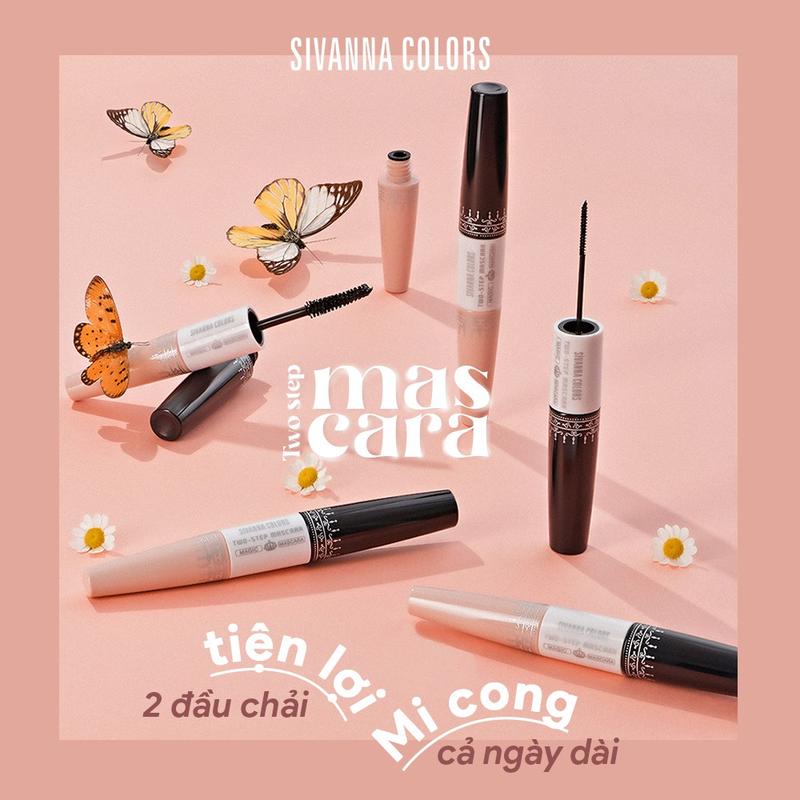 Mascara Sivanna 6X HF891 2 Đầu Chuốt Mi Đen Dài Và Cong Mi Two Step Mascara Không Lem Trôi, Chống Nước - Maycosmetic
