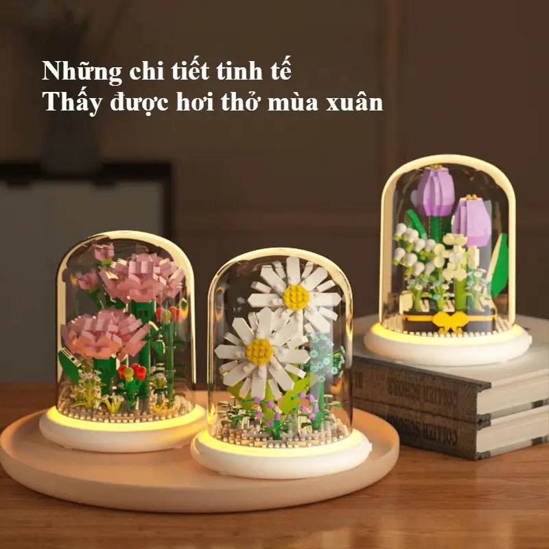 Hoa Lắp Ráp Bàn Hoa Bó Hoa Đồ Chơi Nam Và Nữ "giao Hàng Trong Vòng 24 Giờ" Xếp Hình Toy