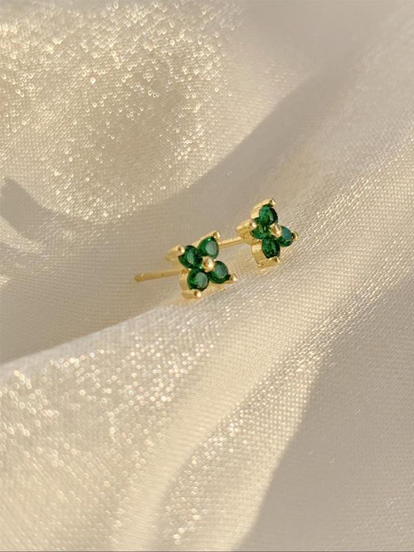 Flower Design Stud Earrings, Rhinestone Decor Stud Earrings for Women for Party, Daily Decor, Trendy All-match & Exquisite Jewelry for Birthday Gift 3