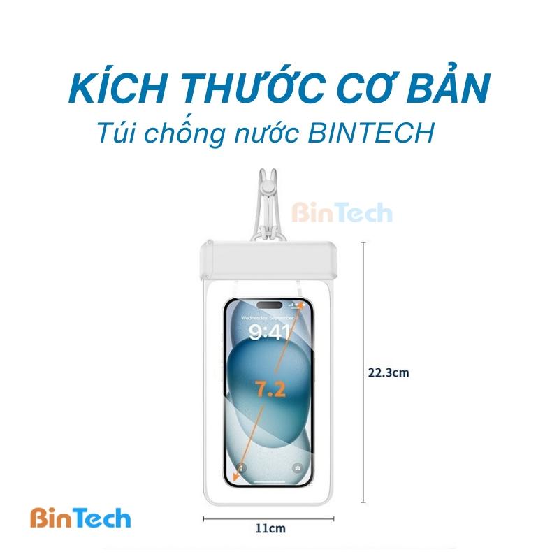 Túi đựng điện thoại chống nước BINTECH, túi chống nước, túi du lịch, mang đi biển đi bơi tiêu chuẩn IPX8 7