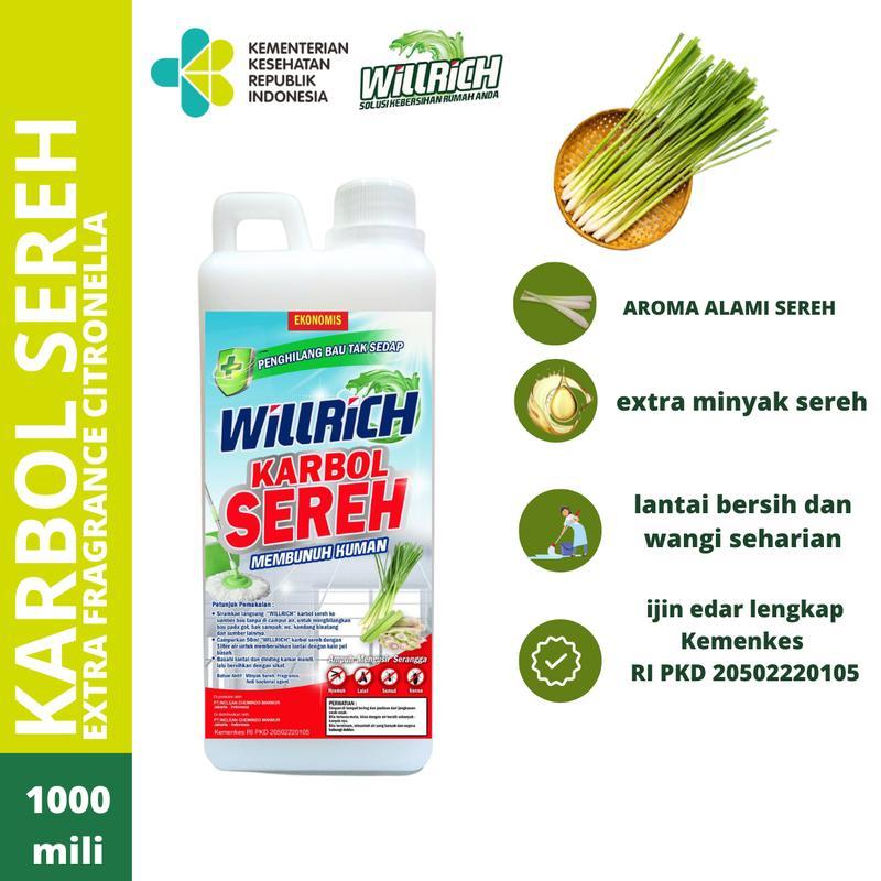 Karbol Sereh Willrich 1 Liter Pembersih Lantai Premium 0