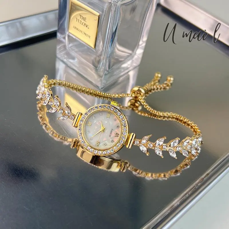 【Umail】2024 new mermaid watch fashion free adjustment bracelet women's Watch With battery 18 mAh japan women's watches