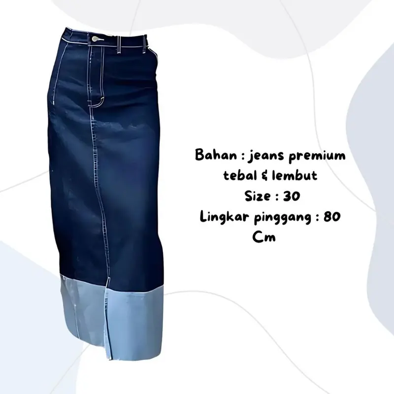 One Set 3in1 Blouse Rok Jeans Pashmina Jersey | outfit kantor ootd hangout simpel KR29 4