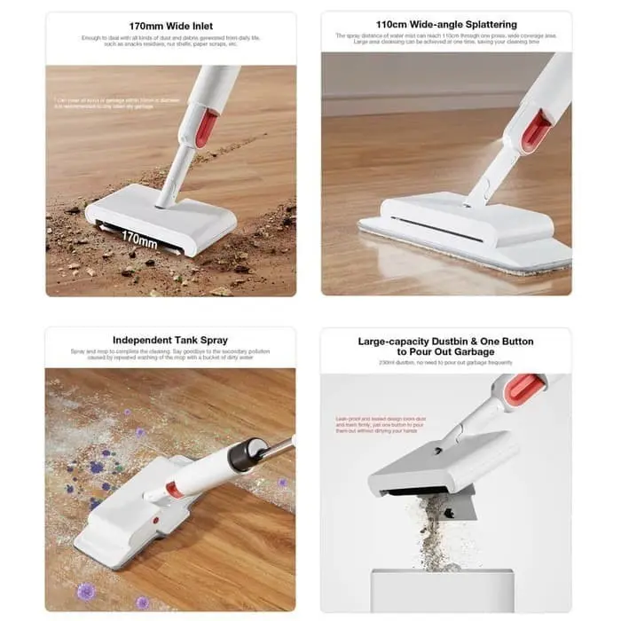Deerma TB900 2in1 Water Spray Mop Floor Cleaner Tongkat Pel Dan Sapu 3
