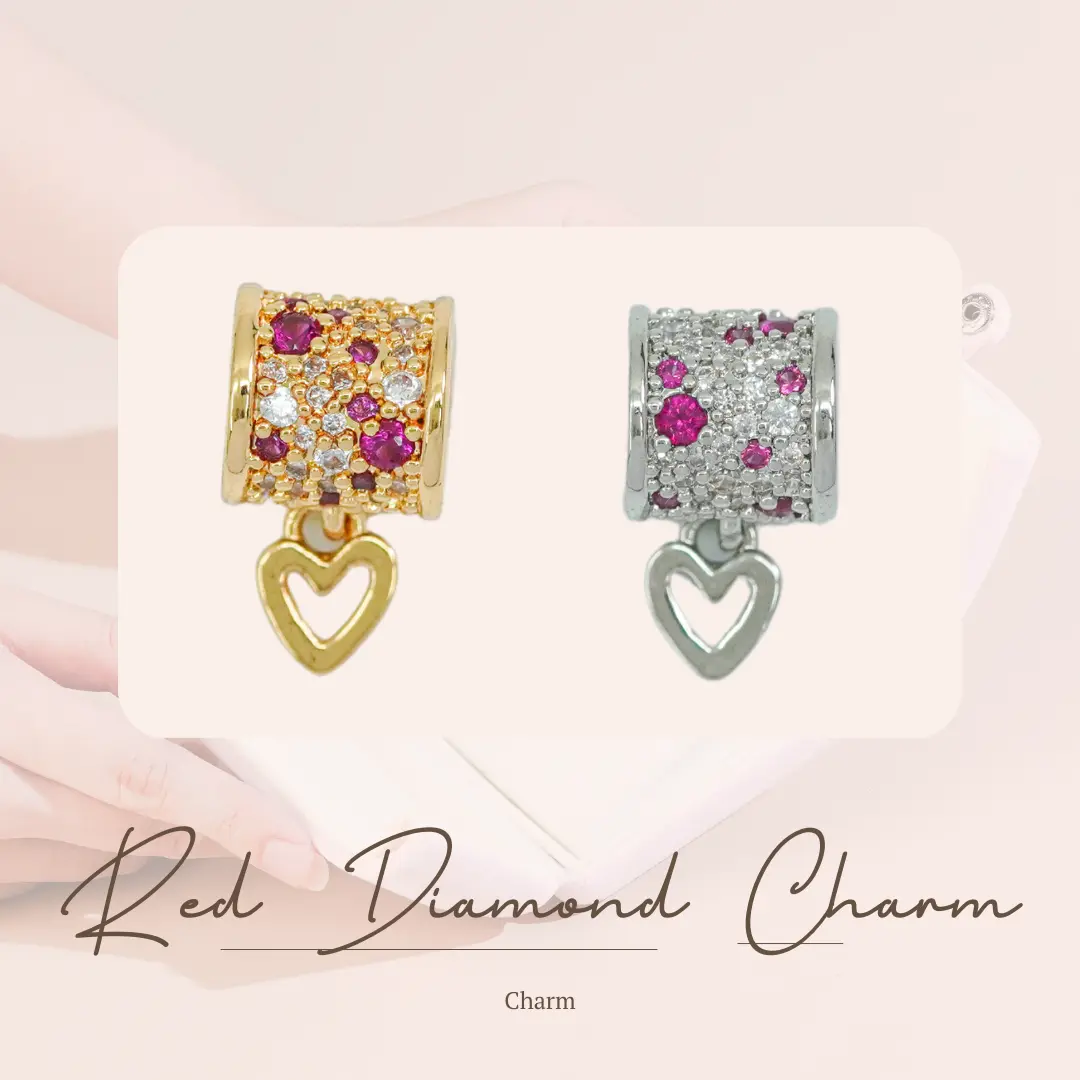LIONTIN LUCY&CO. - RED DIAMOND CHARM Gold