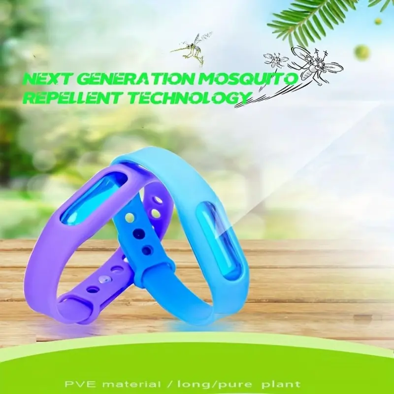 Random Color Silicone Mosquito Repellent Bracelet, 5 Counts Adjustable Mosquito Repellent Wristband, Personal Care Product for Home, Travel, Outdoor Activities 5