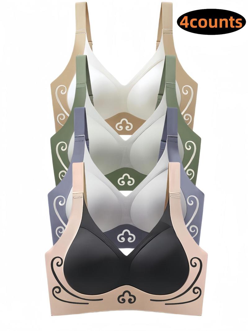 Product Introduction of Women's Colorblock Adjustable Strap Wireless Bra, Casual Comfortable Breathable Push Up Bra, Ladies Lingerie for All Seasons 7
