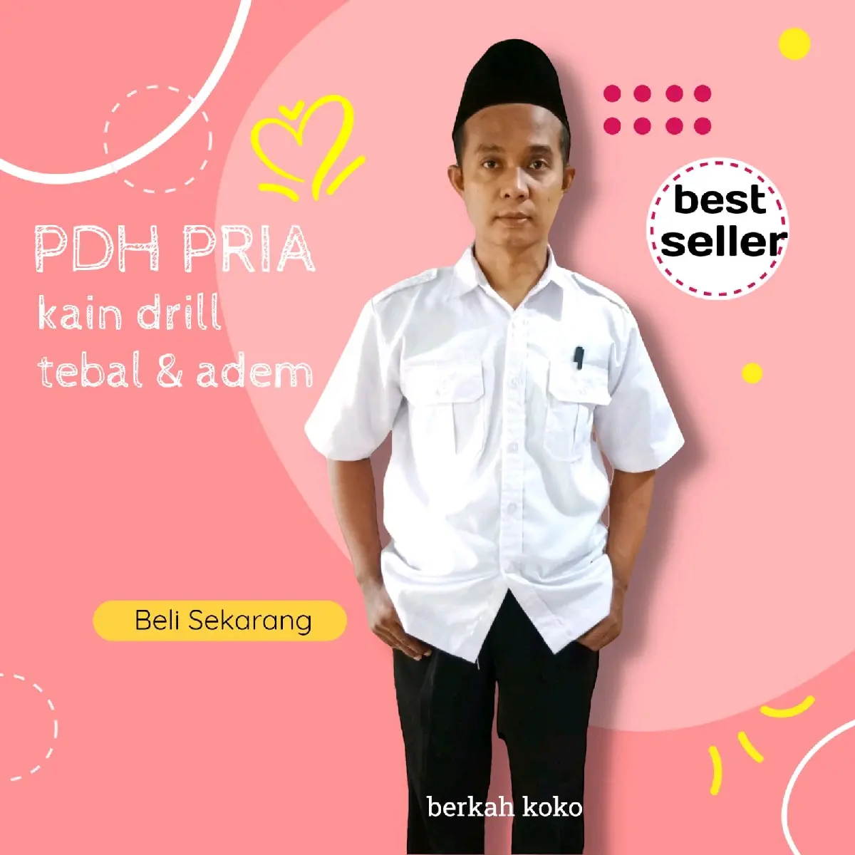 Atasan Putih/Kemeja putih lengan pendek,Atasan PNS,seragam PDH Pegawai Negeri Sipil