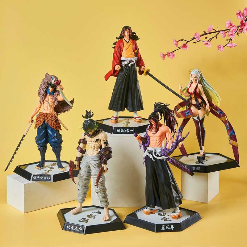 Product Introduction of 7 Styles Demon Slayer Action Kimetsu No Yaiba Figure PVC Model Souvenir Kokushibo Yoriichi Muzan Adult Children Japan Anime Toys 0