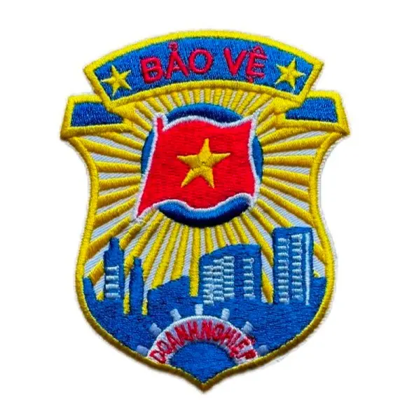 Logo Bảo Vệ, Phù hiệu áo bảo vệ, Logo Security thêu sẵn ủi lên áo thun, áo sơ mi (có keo sẵn) 7