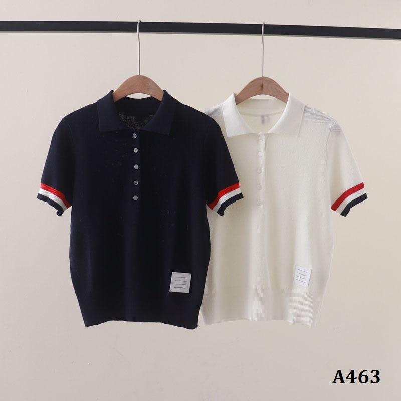 A463-ENDA-Kisuhi- Áo Len Lụa Có Cổ Sọc Bo Tay Nữ Women Top