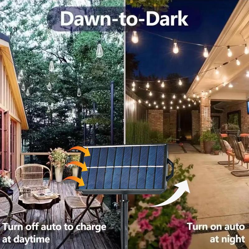 Product Introduction of Solar Powered Outdoor String Light, 1 Count Waterproof Garden String Light with Shatterproof Bulbs, Outdoor Light for Garden, Backyard, Patio 7