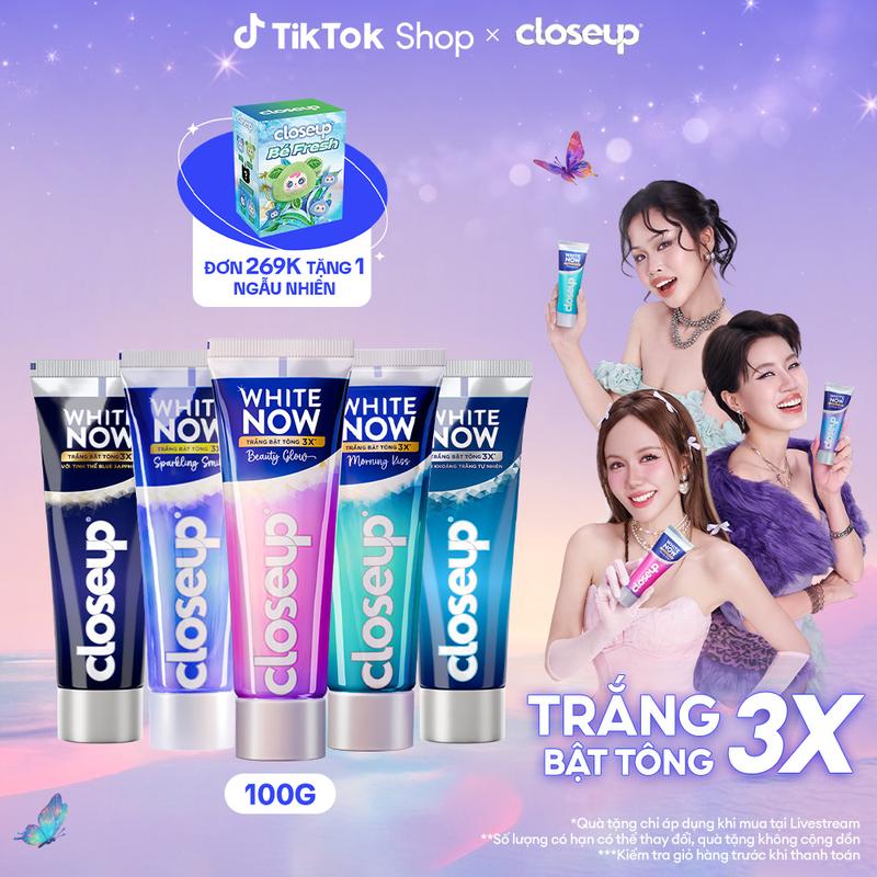Kem đánh răng Closeup White Now - Trắng Bật Tông 3X từ Công nghệ Ánh Sáng Xanh - Khoáng Trắng Tự Nhiên 100g 1