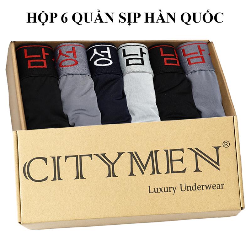 Hộp 6 quần sịp nam thun lạnh Hàn Quốc phong cách hot treen cho giới trẻ yêu thích, Đồ Lót nam thun lạnh, Quần Lót nam Menswear Quần Boxer Boxer