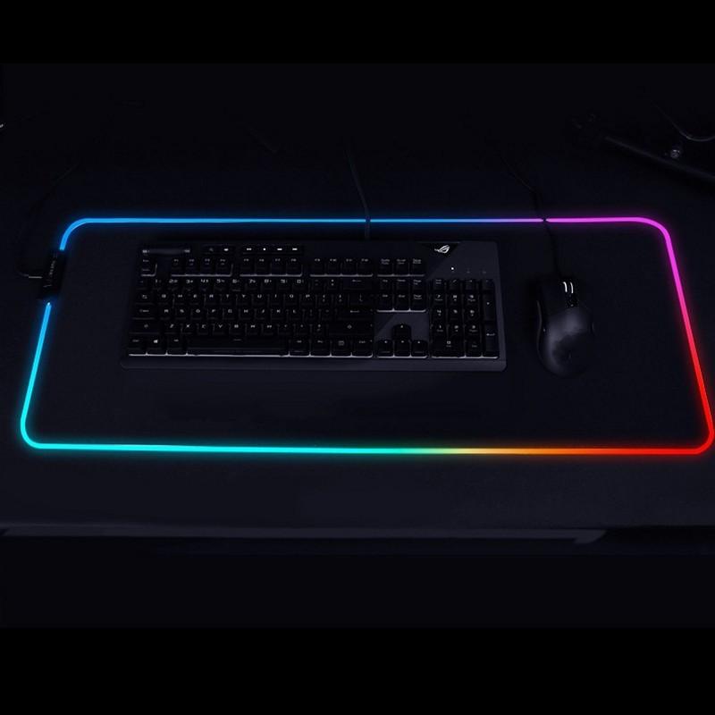 Miếng lót chuột, pad chuột chơi game đèn LED RGB cỡ lớn 80x30x4mm chống trượt siêu bền siêu đẹp