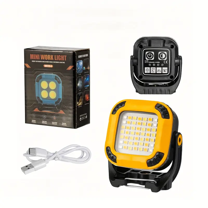 Đèn làm việc COB Cầm Tay Đèn pin EDC, có thể sạc lại, với đầu xoay 360 °, đế từ tính, 14 chế độ, thích hợp để cắm trại, bảo trì và các tình huống khẩn cấp 5