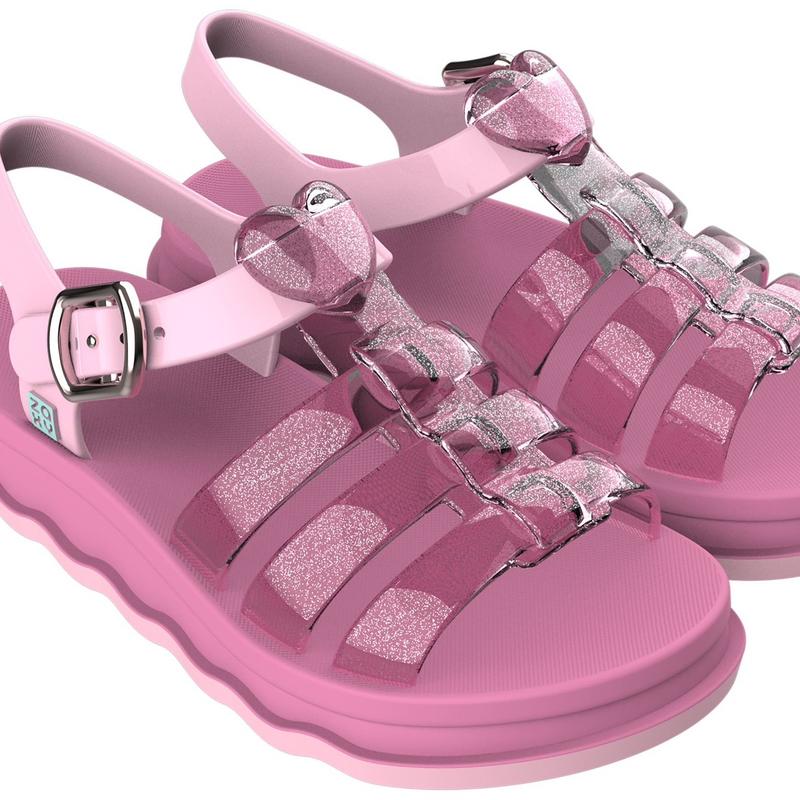 Sandal Zaxy bé gái lớn Zaxy Power Love kids màu nhũ Hồng