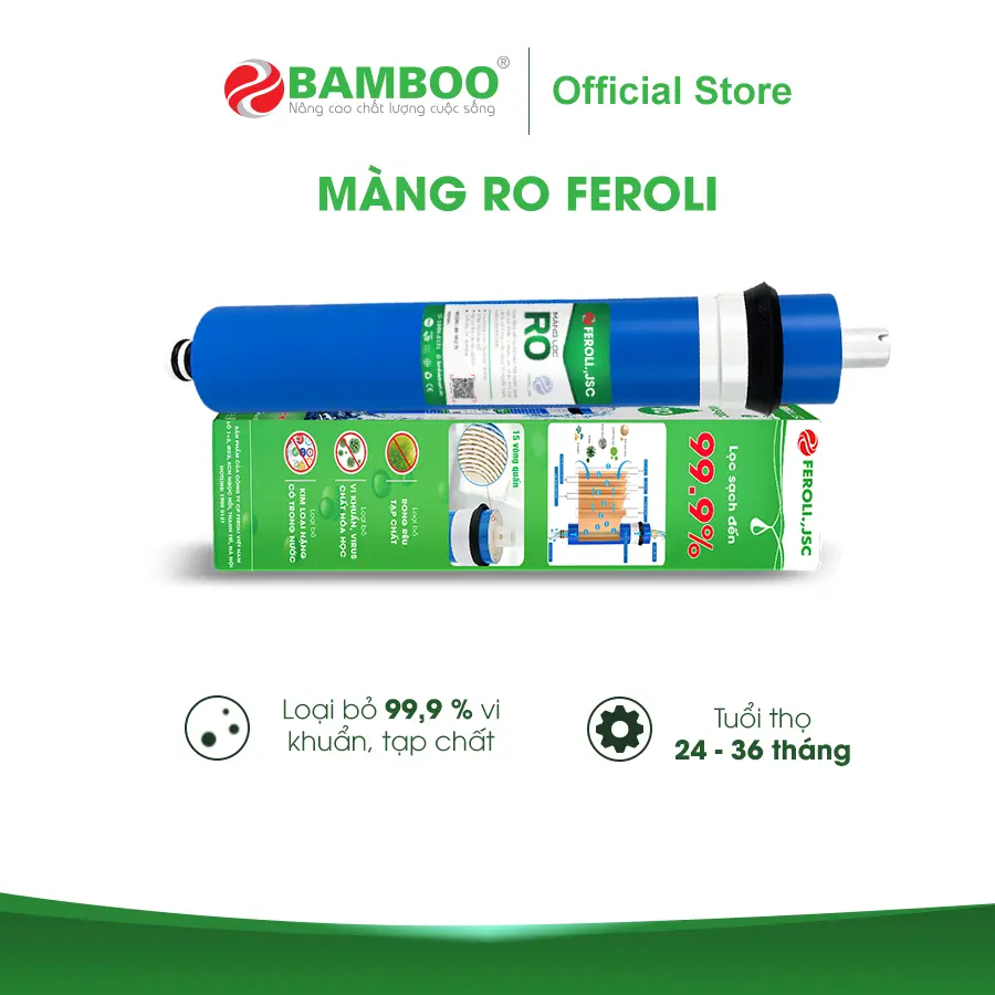 Màng RO máy lọc nước, lõi số 4 Feroli - Hàng chính hãng