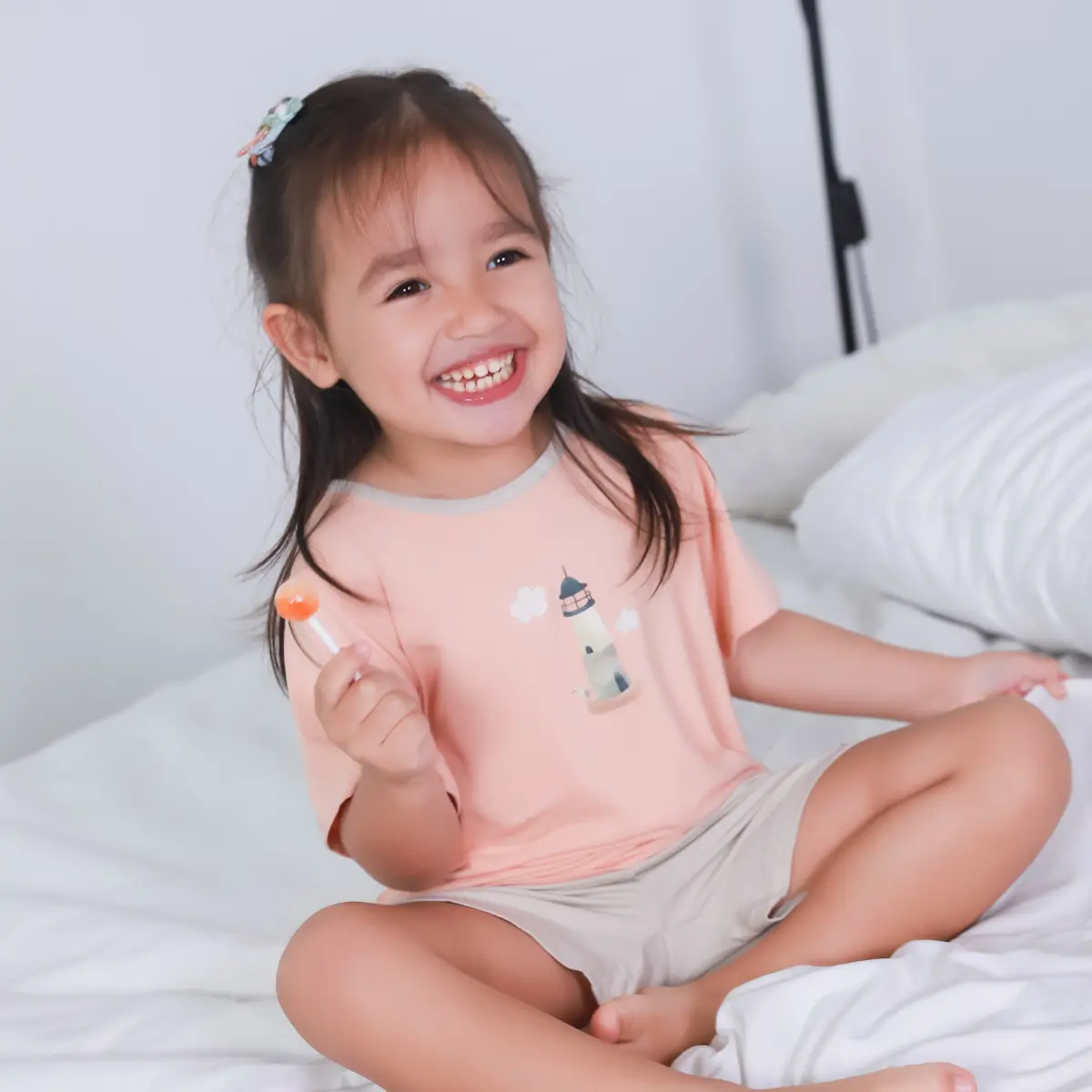 Bộ Quần Áo Vải Tre Organic Cài Vai Cho bé