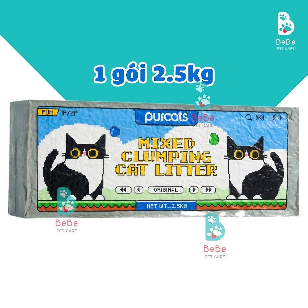 Cát PURCAT CATURE 5n1 Đậu Nành Mix Betonite Mix Banking Soda & Hạt Kháng Khuẩn Cho Mèo