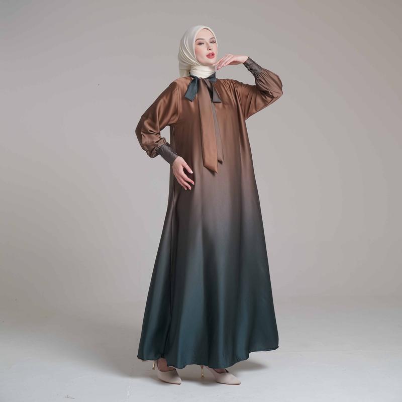 Product Introduction of Candy Outfitku - Luna dress (tanpa hijab) gamis gradasi silk sutra Baju Muslim Mewah Wanita 9