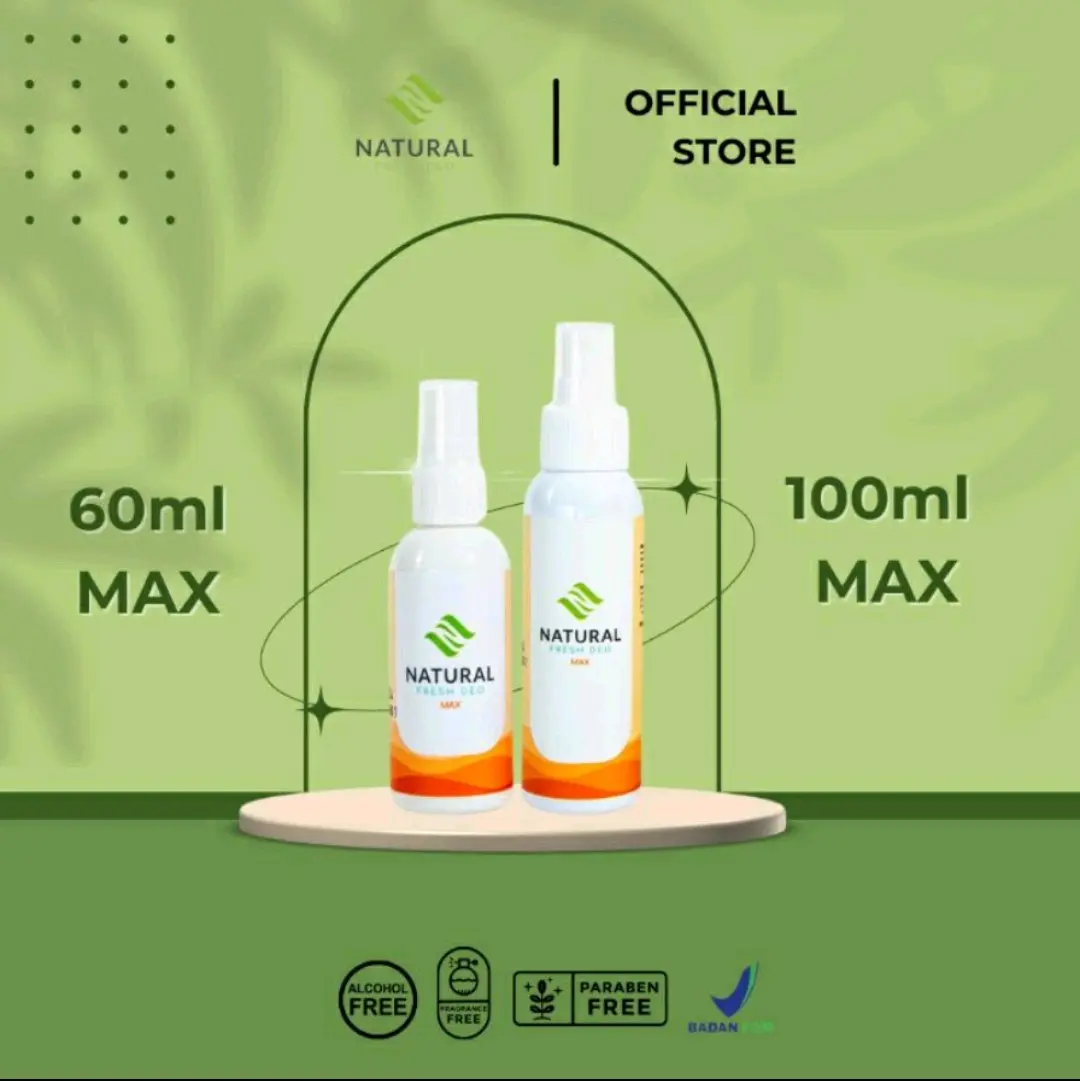 (160ml) PROMO! PAKET NATURAL FRESH DEO MAX  Deodorant Ketiak Tawas Bpom