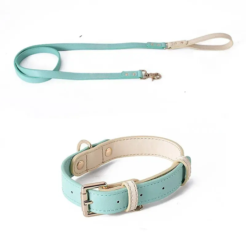 Genuine Leather Pet Collar Dog Haulage Rope Package Shiba Inu Dog Leash Small and Medium-Sized Dogs Puppy Supplies Accessories
