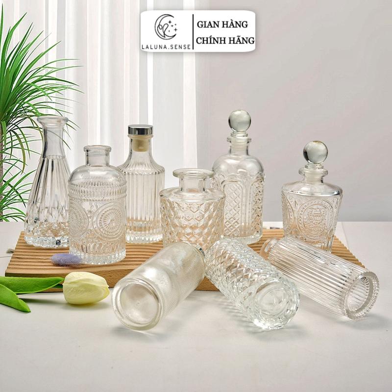 Lọ Đựng Tinh Dầu Khuếch Tán LALUNA.CENT - Bình Cắm Hoa Mini Phong Cách Bắc Âu Decor Trang Trí Nhà Cửa Thủy Tinh Lọ Hoa Decor Phòng