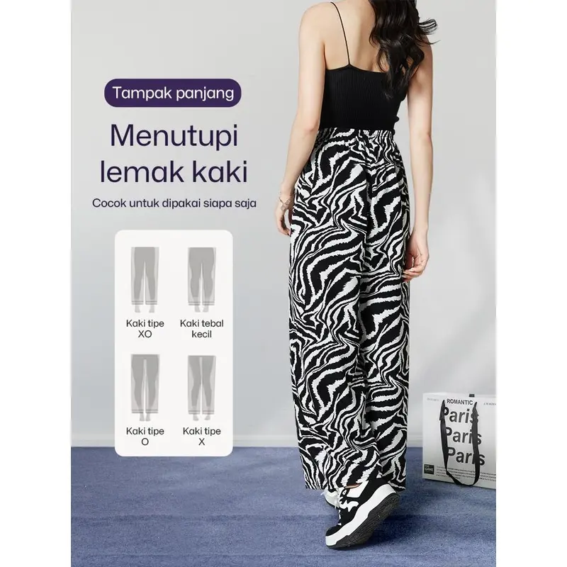 Celana Kotak Kulot Highwaist Celana Tartan Wanita Celana Korea Pinggang Elastis 8