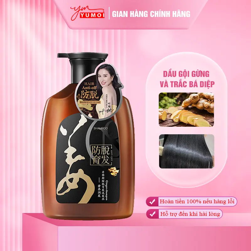Dầu gội gừng tươi và trắc bách diệp hỗ trợ cải thiện mái tóc xơ rối trở nên mềm mượt