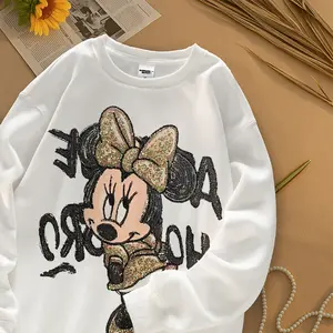 Hub Digital Printing Tshirt Kaos Lengan Panjang Tangan Karet | Motif Minnie Pita | Korean Style Bahan Cotton