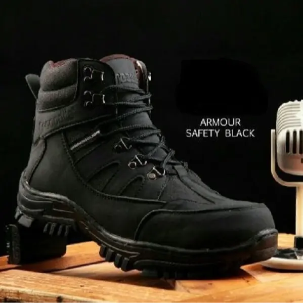 sepatu safety boots ujung besi armor sepatu kerja proyek shoes pria