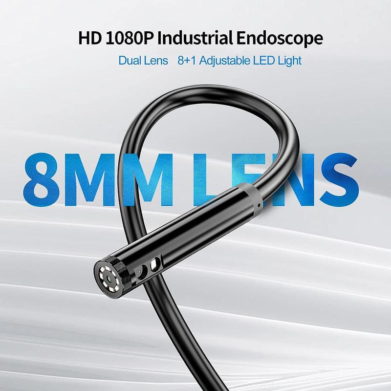 1080P Industrial Endoscope, Waterproof Detection Tools with Dual Lens & 8 LED Lights, 4.3 Inches LCD Endoscopes for Air Conditioning, Stocking Fillers Gift, Car Scanner Fixed 5
