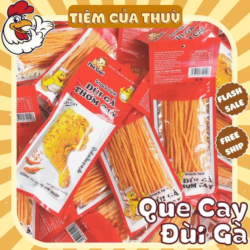  5 Gói Snack Hình Đùi Gà Thơm Cay THẾ GIAI Tăm Cay Que Cay đồ ăn vặt tuổi thơ Tiệm ăn vặt Thuỳ Bùi 