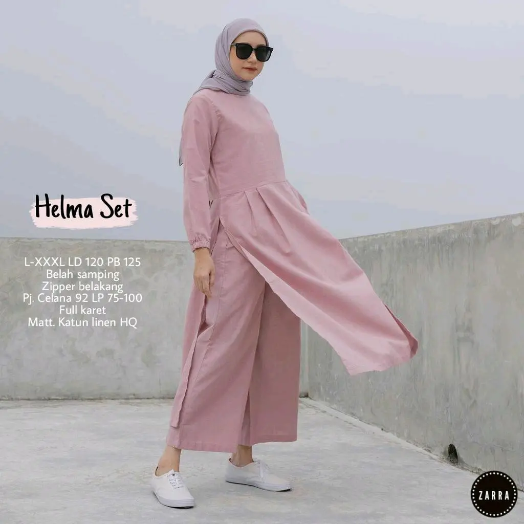 Setelan Atasan Bawahan Celana Panjang Bahan Katun Linen XXL LD 120 Muat Bb 85 Lembut Jumbo Polos
