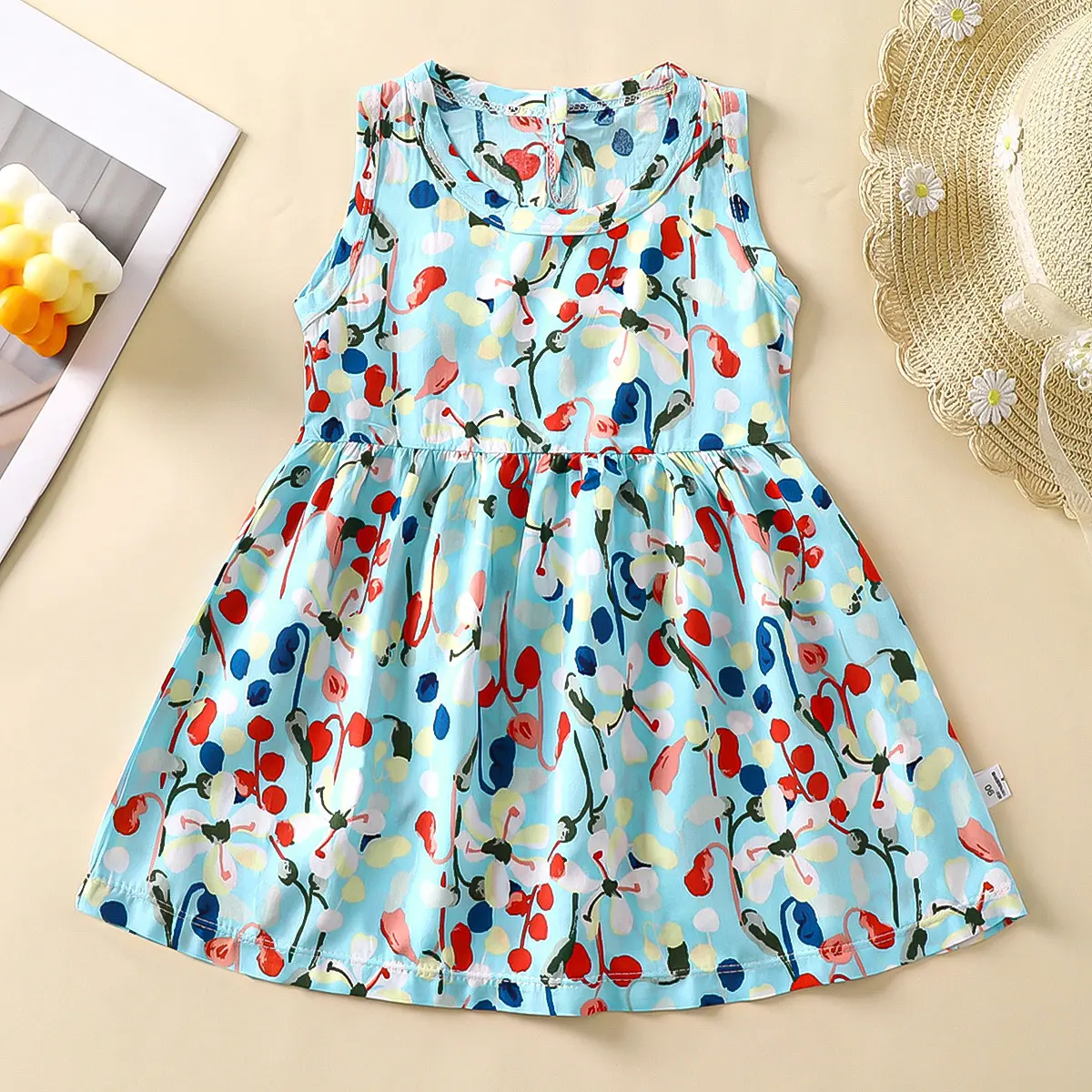 Children's Clothing Baby Princess Dress Girls' Dress Toddler Summer Outfit 2025 New Children's Dress Rayon Cotton Silk