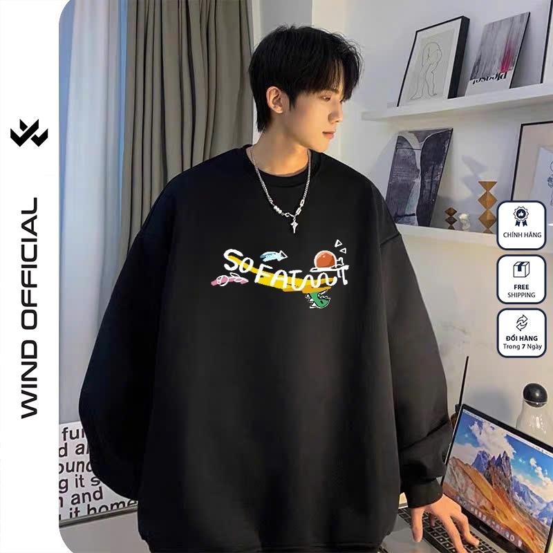 Áo sweater form rộng WIND unisex SOFAT oversize nỉ bông thời trang nam nữ ulzzang Menswear Hoodie Dài Tay Tay Dài