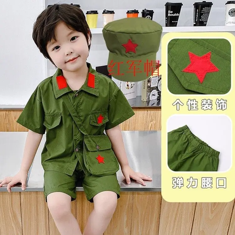 Trang Phục Quân Đội, Trang Phục Đội Quân Đội Bé Trai, Bộ Đồng Phục Mùa Xuân Và Mùa Thu Cho Trẻ Em, Phong Cách Hồng Quân, Quần Áo Quân Đội Giải phóng Nhân Dân Thích Hợp Cho Chiến Binh Quân Đội Tuyến Đường 8, Bộ Trang Phục Hợp xướng, Năm 2024 8