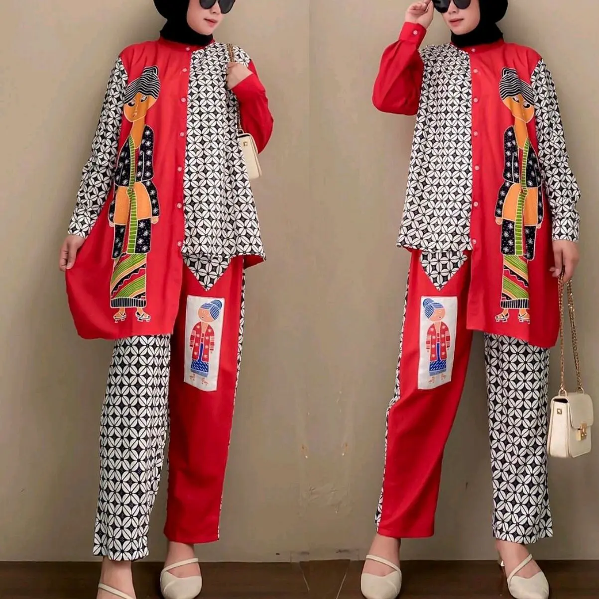 ONE SET JONJING SEMERBAK BATIK ORI SETELAN WANITA KEKINIAN VIRAL