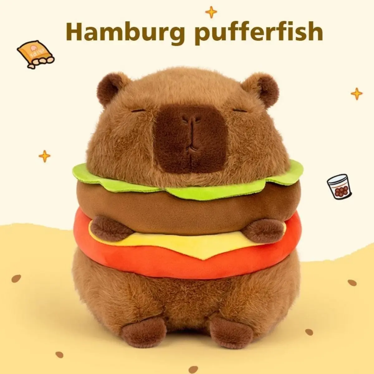Gấu Bông Chuột Capybara Hamburger - Capybara Bánh Quà Tặng Đồ Chơi Hottrend Cao Cấp Gấu Bông Hama