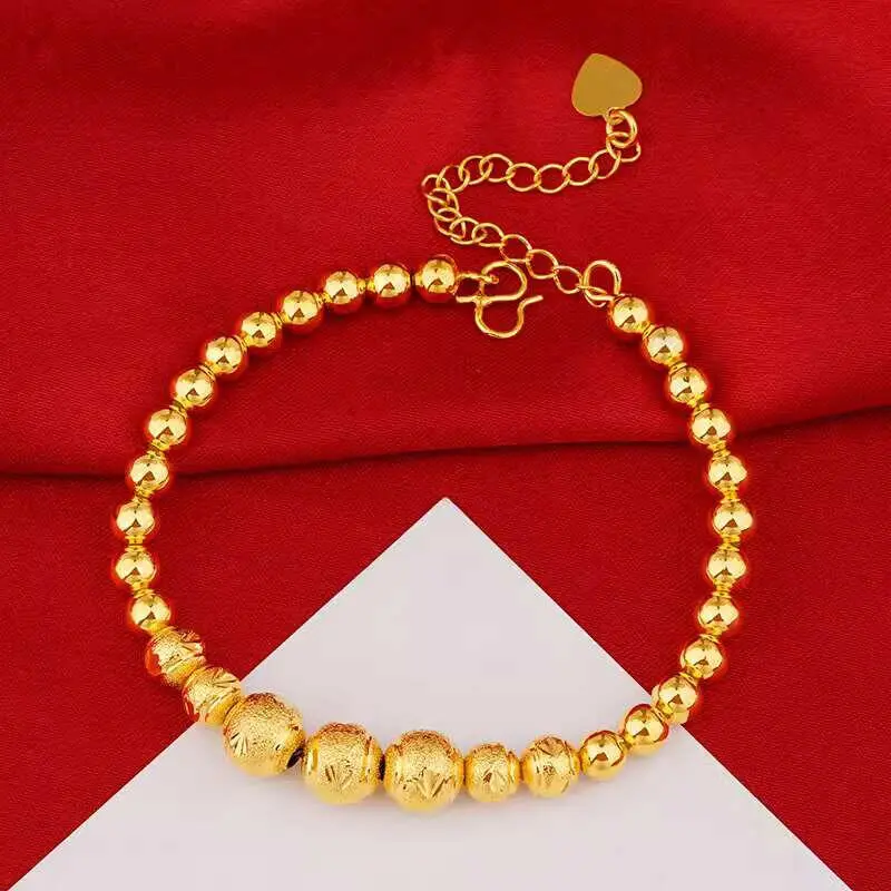 Vietnamese Sand Female Simulation Gold Plated Pixiu Transport Bead Bracelet, Durable Jewelry