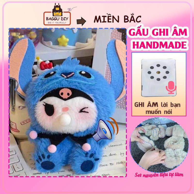 Set nguyên liệu tự làm Gấu Ghi Âm Giọng Nói, bộ phụ kiện DIY , món quà handmade ý nghĩa tặng bạn gái, crush,... dịp lễ noel, tết, valentine,...Kèm video hướng dẫn chi tiết - Baggu DIY